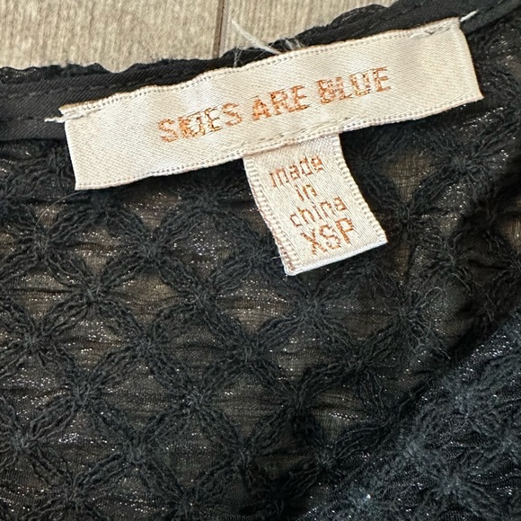 Skies Are Blue Ramilah Peplum Blouse black women’s petite XS - Picture 6 of 16